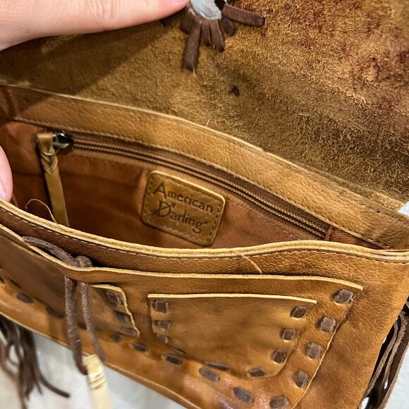 American Darling Genuine Leather Fringe Crossbody Bag - Picture 5 of 7